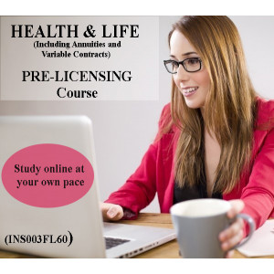 Florida: 60 hr 2-15 Health and Life Insurance Pre-Licensing course (including Annuities and Variable Contracts) INS003FL60 - 6 Month Access