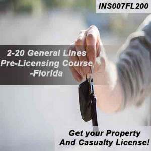 Florida: 200 hr Prelicensing - 2-20 Property and Casualty, General Lines Agent Pre-Licensing Course (INS007FL200) - 12 months access