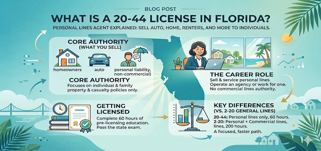 What Is a 20-44 License in Florida? Personal Lines Agent Explained
