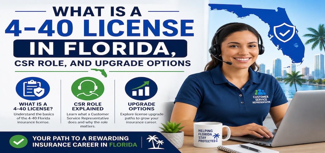 What Is a 4-40 License in Florida? CSR Role, Salary, and Upgrade Options