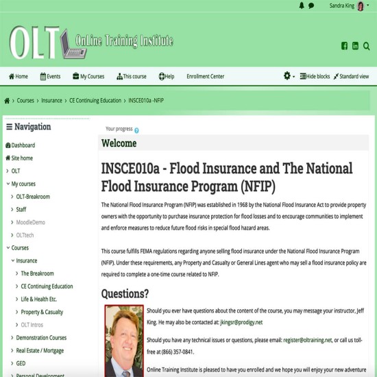 FLOOD INSURANCE AND THE NATIONAL FLOOD INSURANCE PROGRAM (NFIP) (CE) (INSCE010a) FLOOD INSURANCE AND THE NATIONAL FLOOD INSURANCE PROGRAM (NFIP) (CE) (INSCE010a)