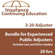 20 hr CE 3-20 Adjuster CE Bundle for Experienced Public Adjusters