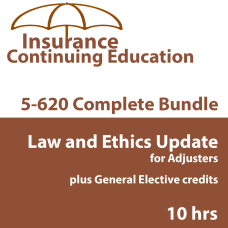 4 hr Law & Ethics Update + 6-20 All-Lines Adjusters (2025) CE Course (10 hr credit) 