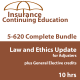 10 hr Law & Ethics + All-Lines Adjusters CE