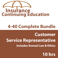 10 hr CE - Customer Service Representative 4-40 Complete CE Bundle 