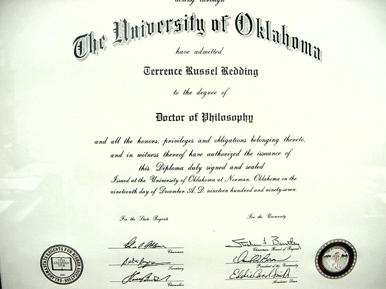 Dr. Redding earned his Ph.D. at OU